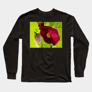 Tender Maroon Flowering Maple Long Sleeve T-Shirt